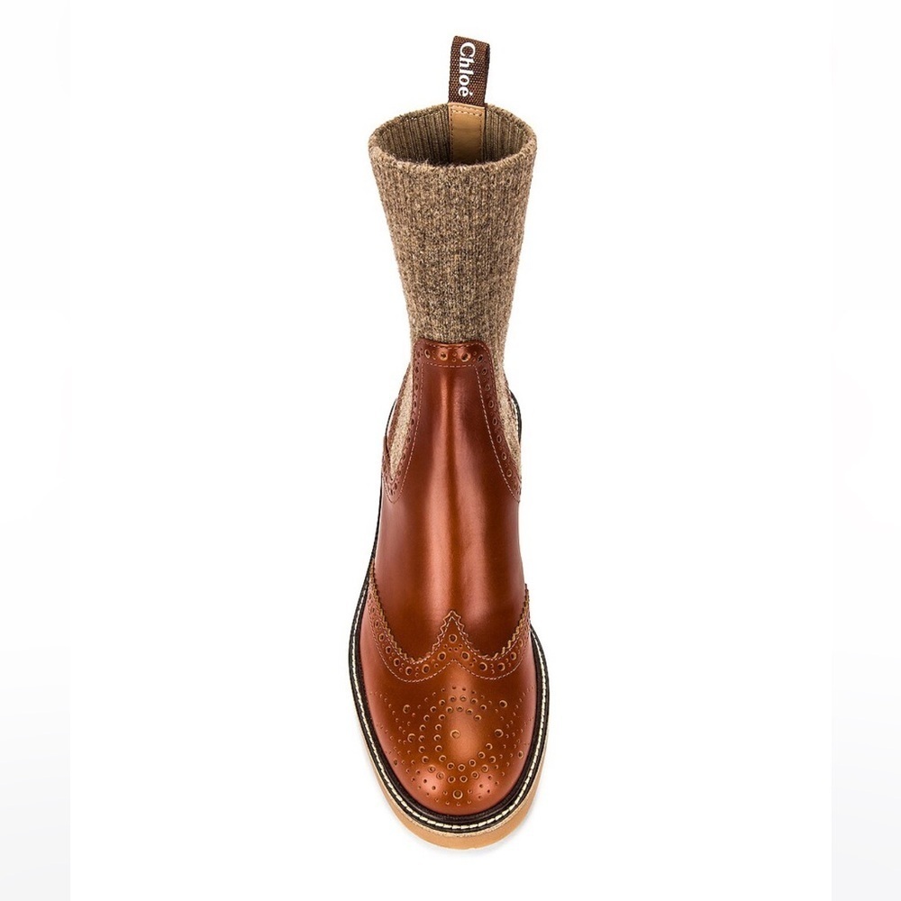 NWT Chloe Franne Ankle Boots in Classic Tobacco - size 36 - Picture 4 of 5
